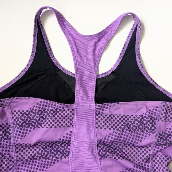 Nike Women's Dri-FIT Purple Patterned Training Tank Top + Integrated Bra XL - Picture 5 of 10